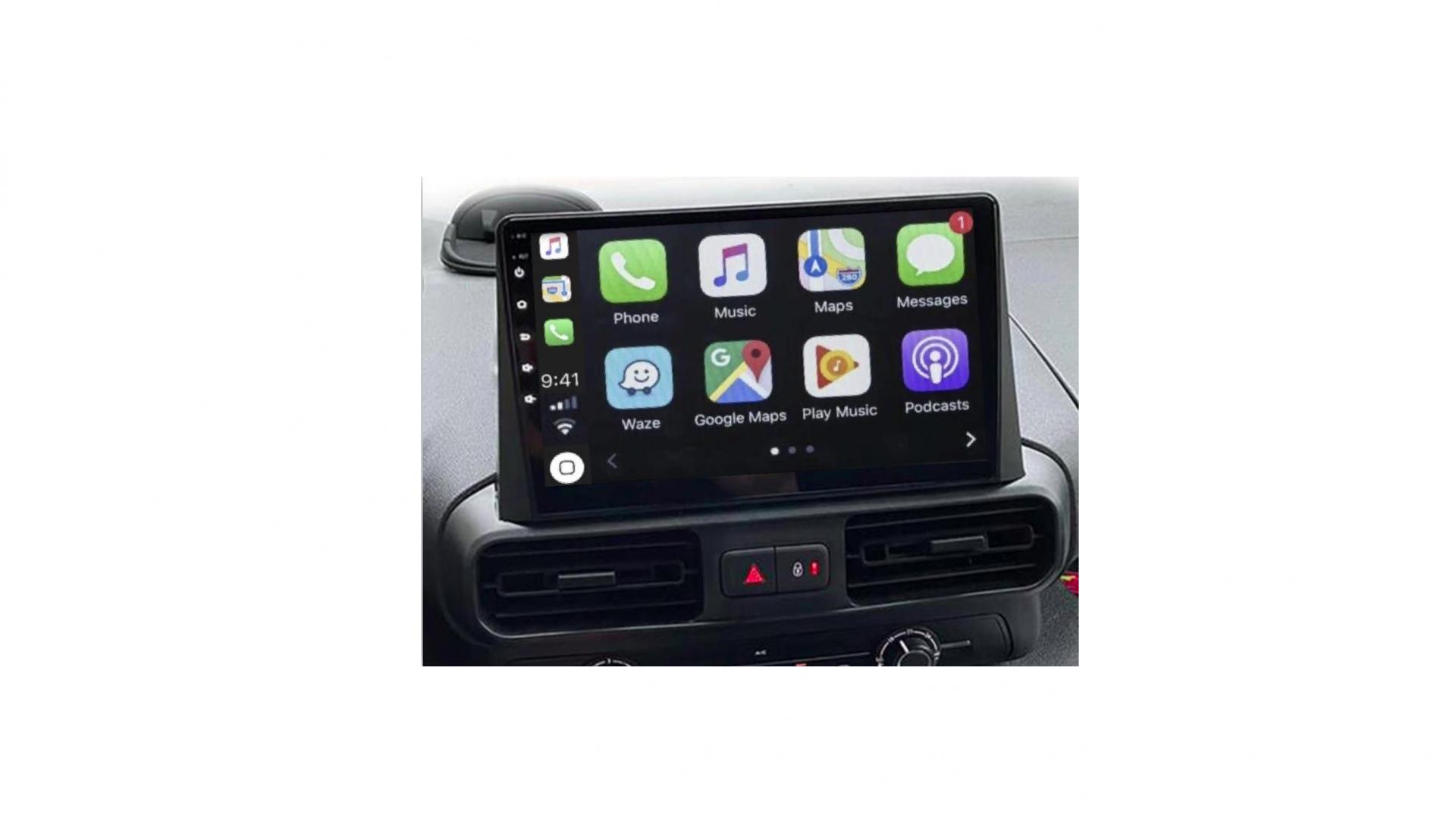 Autoradio tactile GPS Bluetooth Android & Apple Carplay Peugeot partner de  2019 à 2023 + camera de recul