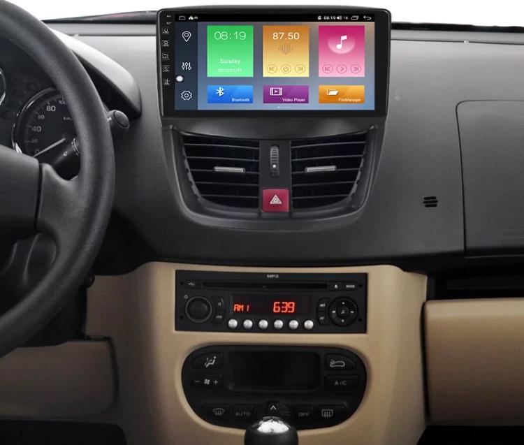 Autoradio GPS tactile Bluetooth Android & Apple Carplay Peugeot 206+, 207, 207 CC et 207 SW + caméra de