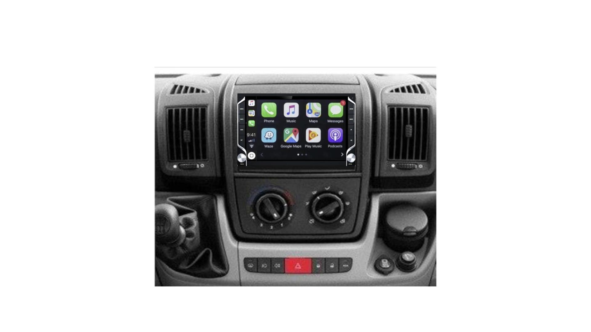 Autoradio GPS tactile Bluetooth Android & Apple Carplay Peugeot Boxer  jusqu'à 2011 et camping-car de 2007 à 2023 + caméra de recul