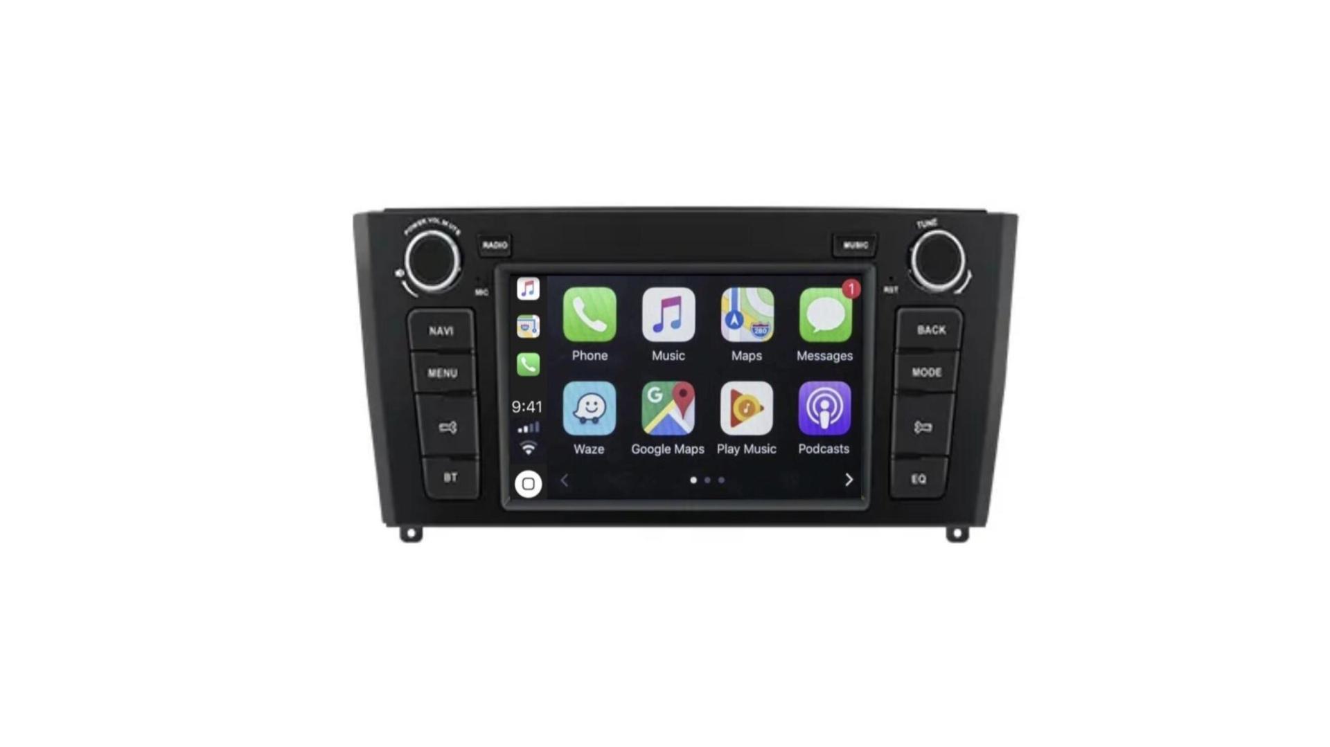 Autoradio tactile GPS Bluetooth Android & Apple Carplay BMW Série 1 E81,  E82, E87, et E88 de 2004 à 2012 + caméra