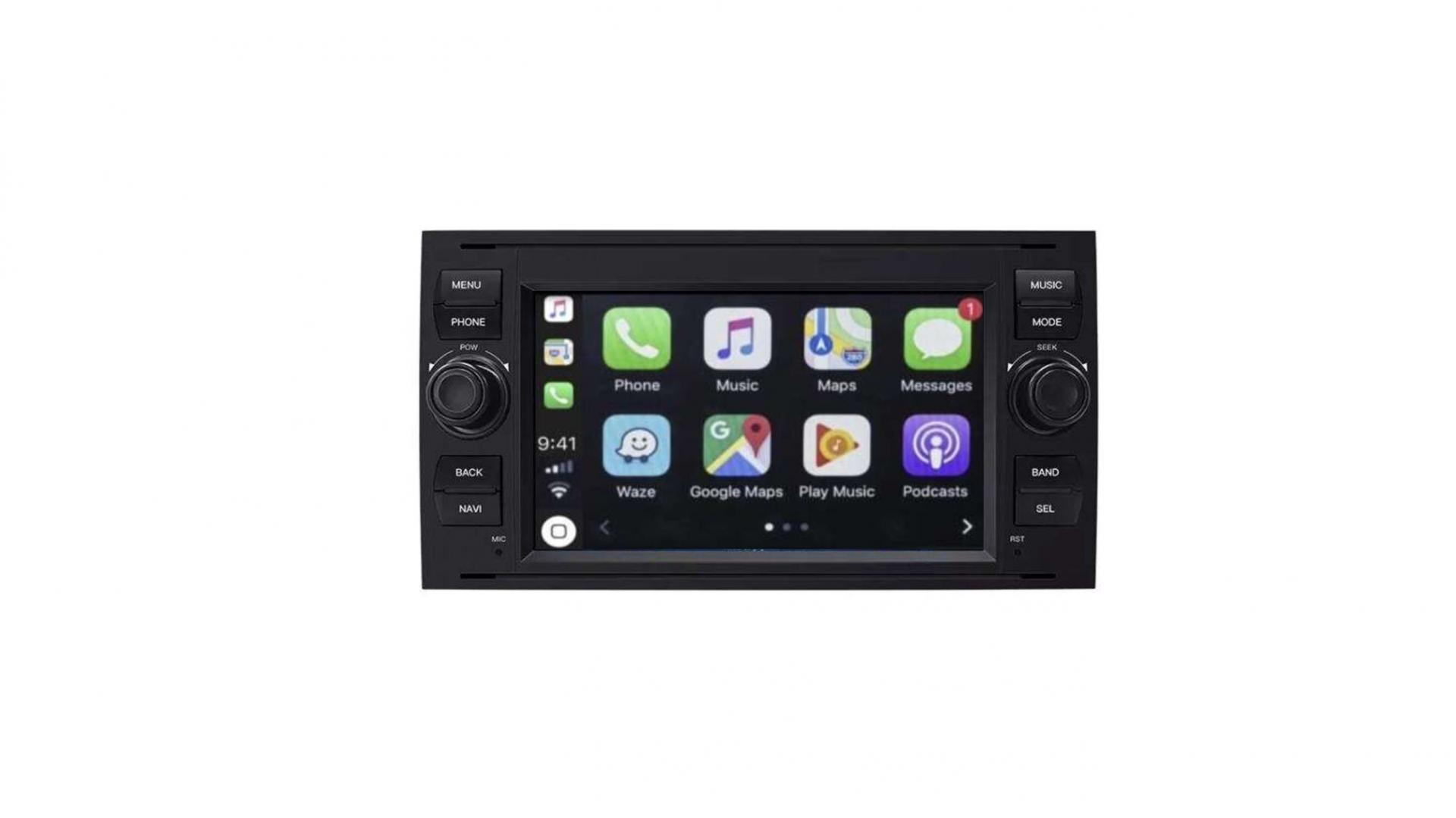 Autoradio tactile GPS Bluetooth Android & Apple Carplay Ford Kuga,Transit,C-Max,S-Max,Fiesta,Focus,Fusion  et Mondéo + caméra de recul