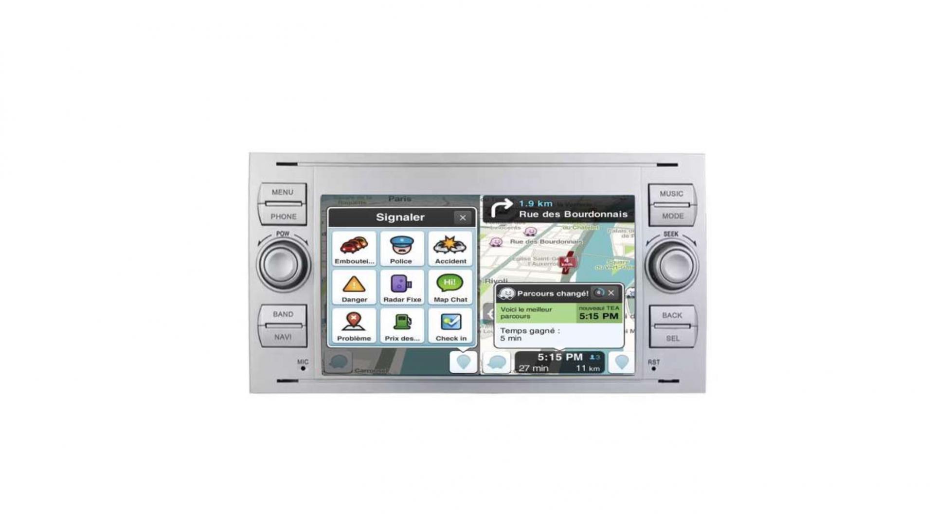 Autoradio GPS tactile Bluetooth Android & Apple Carplay Ford Kuga,Transit,C-Max,S-Max,Fiesta,Focus,Fusion  et Mondéo + caméra
