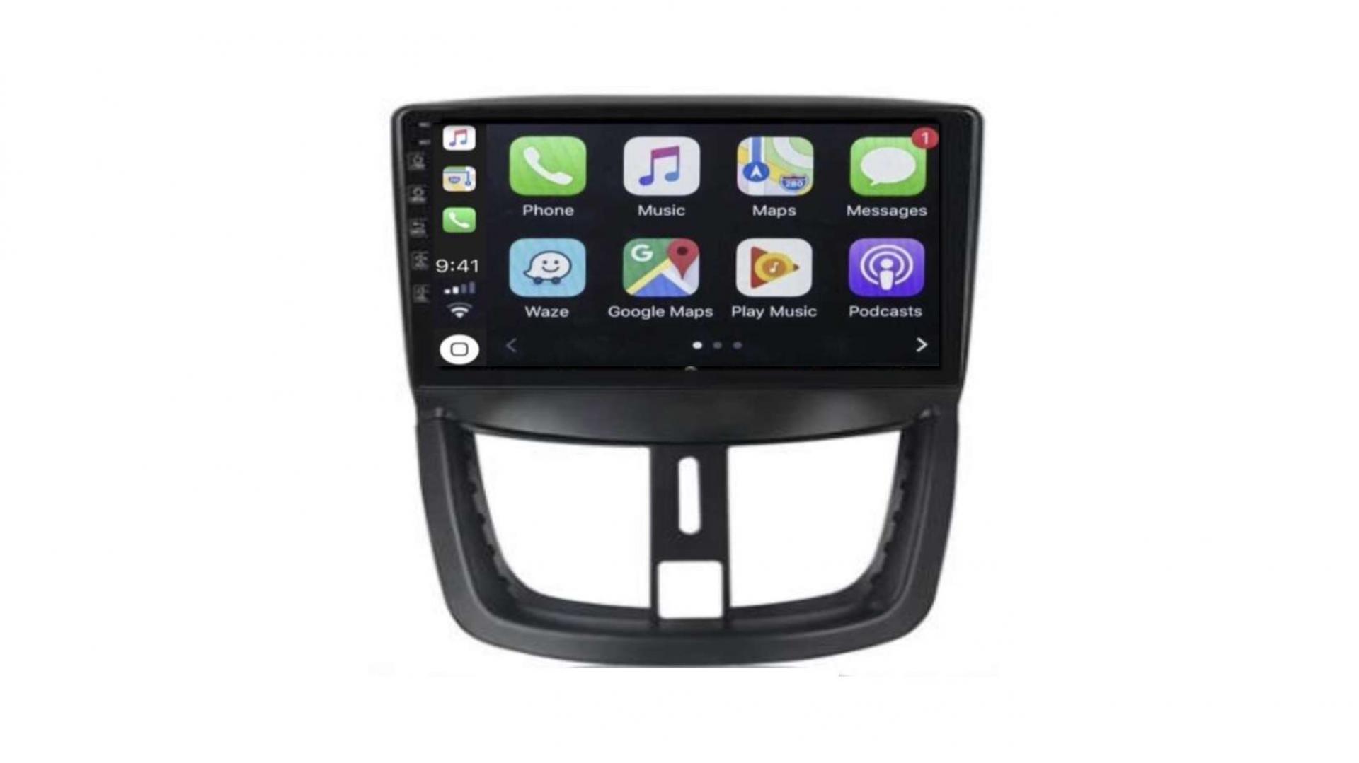 Autoradio tactile GPS Bluetooth Android & Apple Carplay Peugeot 206+, 207,  207 CC et 207 SW + caméra de recul